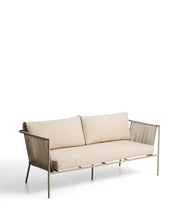 Load image into Gallery viewer, Zivia 2-seater outdoor sofa in ecru rope cord and taupe galvanised steel 178cm - image 2