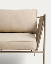 Load image into Gallery viewer, Zivia 2-seater outdoor sofa in ecru rope cord and taupe galvanised steel 178cm - image 8