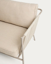 Load image into Gallery viewer, Zivia 2-seater outdoor sofa in ecru rope cord and taupe galvanised steel 178cm - image 12