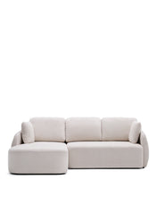 Load image into Gallery viewer, Laira 3-seater sofa bed with left chaise longue in ecru chenille 246cm FSC Mix Credit