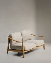 Load image into Gallery viewer, Elunda 2-seater outdoor sofa in solid teak wood FSC 100% 149cm - image 2