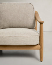 Load image into Gallery viewer, Elunda 3-seater outdoor sofa in solid teak wood FSC 100% 215cm - image 7