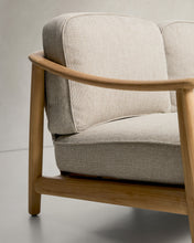 Load image into Gallery viewer, Elunda 3-seater outdoor sofa in solid teak wood FSC 100% 215cm - image 8