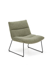 Load image into Gallery viewer, Asen green chenille armchair with black steel legs FSC 100%