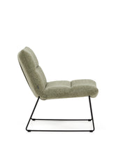 Load image into Gallery viewer, Asen green chenille armchair with black steel legs FSC 100% - image 2