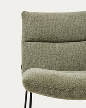Load image into Gallery viewer, Asen green chenille armchair with black steel legs FSC 100% - image 6