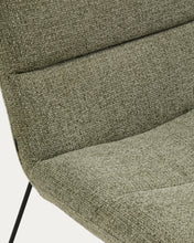 Load image into Gallery viewer, Asen green chenille armchair with black steel legs FSC 100% - image 8