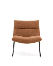 Load image into Gallery viewer, Asen terracotta chenille armchair with black steel legs FSC 100% - image 4