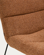 Load image into Gallery viewer, Asen terracotta chenille armchair with black steel legs FSC 100% - image 9
