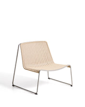 Load image into Gallery viewer, Tavari stackable armchair in beige synthetic rope cord and AISI 304 stainless steel with brushed finish