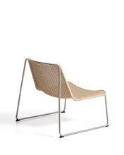 Load image into Gallery viewer, Tavari stackable armchair in beige synthetic rope cord and AISI 304 stainless steel with brushed finish - image 3