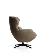 Load image into Gallery viewer, Sorile swivel armchair in brown chenille and steel with black finish FSC 100% - image 2