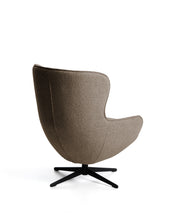 Load image into Gallery viewer, Sorile swivel armchair in brown chenille and steel with black finish FSC 100% - image 3