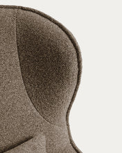 Load image into Gallery viewer, Sorile swivel armchair in brown chenille and steel with black finish FSC 100% - image 4