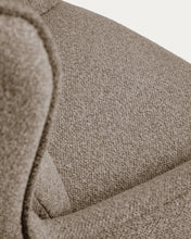 Load image into Gallery viewer, Sorile swivel armchair in brown chenille and steel with black finish FSC 100% - image 5