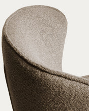 Load image into Gallery viewer, Sorile swivel armchair in brown chenille and steel with black finish FSC 100% - image 7