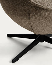 Load image into Gallery viewer, Sorile swivel armchair in brown chenille and steel with black finish FSC 100% - image 8