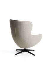 Load image into Gallery viewer, Sorile swivel armchair in beige chenille and steel with black finish FSC 100% - image 3