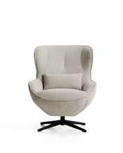 Load image into Gallery viewer, Sorile swivel armchair in beige chenille and steel with black finish FSC 100% - image 4