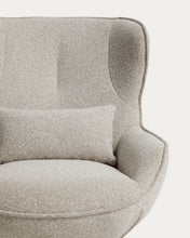 Load image into Gallery viewer, Sorile swivel armchair in beige chenille and steel with black finish FSC 100% - image 5