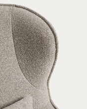 Load image into Gallery viewer, Sorile swivel armchair in beige chenille and steel with black finish FSC 100% - image 6