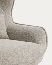 Load image into Gallery viewer, Sorile swivel armchair in beige chenille and steel with black finish FSC 100% - image 8