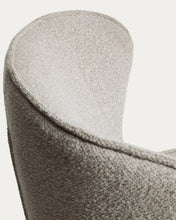 Load image into Gallery viewer, Sorile swivel armchair in beige chenille and steel with black finish FSC 100% - image 9