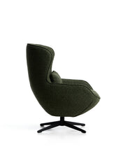 Load image into Gallery viewer, Sorile swivel armchair in dark green chenille and steel with black finish FSC 100% - image 2