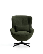 Load image into Gallery viewer, Sorile swivel armchair in dark green chenille and steel with black finish FSC 100% - image 4