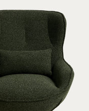 Load image into Gallery viewer, Sorile swivel armchair in dark green chenille and steel with black finish FSC 100% - image 5