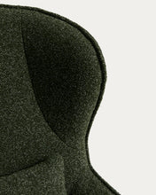 Load image into Gallery viewer, Sorile swivel armchair in dark green chenille and steel with black finish FSC 100% - image 6