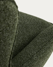 Load image into Gallery viewer, Sorile swivel armchair in dark green chenille and steel with black finish FSC 100% - image 7