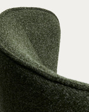 Load image into Gallery viewer, Sorile swivel armchair in dark green chenille and steel with black finish FSC 100% - image 8
