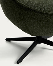 Load image into Gallery viewer, Sorile swivel armchair in dark green chenille and steel with black finish FSC 100% - image 9