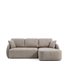 Load image into Gallery viewer, Laira 3-seater sofa bed with right chaise longue in taupe chenille 246cm FSC Mix Credit