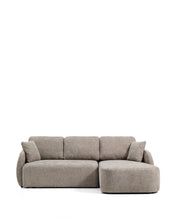 Load image into Gallery viewer, Laira 3-seater sofa bed with right chaise longue in taupe chenille 246cm FSC Mix Credit - image 2