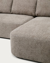 Load image into Gallery viewer, Laira 3-seater sofa bed with right chaise longue in taupe chenille 246cm FSC Mix Credit - image 8