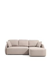 Load image into Gallery viewer, Laira 3-seater sofa bed with right chaise longue in beige chenille 246cm FSC Mix Credit - image 2