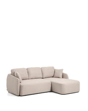 Load image into Gallery viewer, Laira 3-seater sofa bed with right chaise longue in beige chenille 246cm FSC Mix Credit - image 4