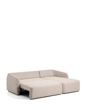 Load image into Gallery viewer, Laira 3-seater sofa bed with right chaise longue in beige chenille 246cm FSC Mix Credit - image 5