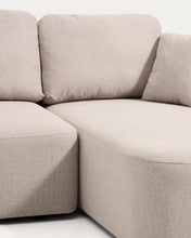 Load image into Gallery viewer, Laira 3-seater sofa bed with right chaise longue in beige chenille 246cm FSC Mix Credit - image 8