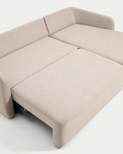 Load image into Gallery viewer, Laira 3-seater sofa bed with right chaise longue in beige chenille 246cm FSC Mix Credit - image 9