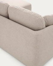 Load image into Gallery viewer, Laira 3-seater sofa bed with right chaise longue in beige chenille 246cm FSC Mix Credit - image 10