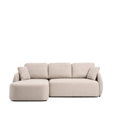 Load image into Gallery viewer, Laira 3-seater sofa bed with left chaise longue in beige chenille 246cm FSC Mix Credit