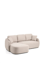 Load image into Gallery viewer, Laira 3-seater sofa bed with left chaise longue in beige chenille 246cm FSC Mix Credit - image 4