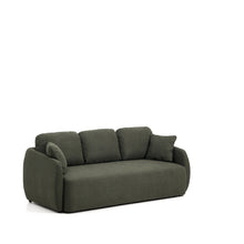 Load image into Gallery viewer, Laira 3-seater sofa bed in dark green chenille 218cm FSC Mix Credit - image 3