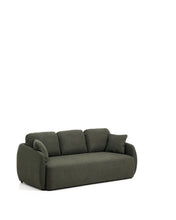 Load image into Gallery viewer, Laira 3-seater sofa bed in dark green chenille 218cm FSC Mix Credit - image 4