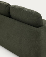 Load image into Gallery viewer, Laira 3-seater sofa bed in dark green chenille 218cm FSC Mix Credit - image 11