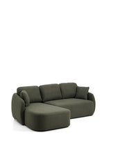 Load image into Gallery viewer, Laira 3-seater sofa bed with left chaise longue in dark green chenille 246cm FSC Mix Credit - image 4