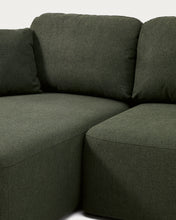 Load image into Gallery viewer, Laira 3-seater sofa bed with left chaise longue in dark green chenille 246cm FSC Mix Credit - image 8